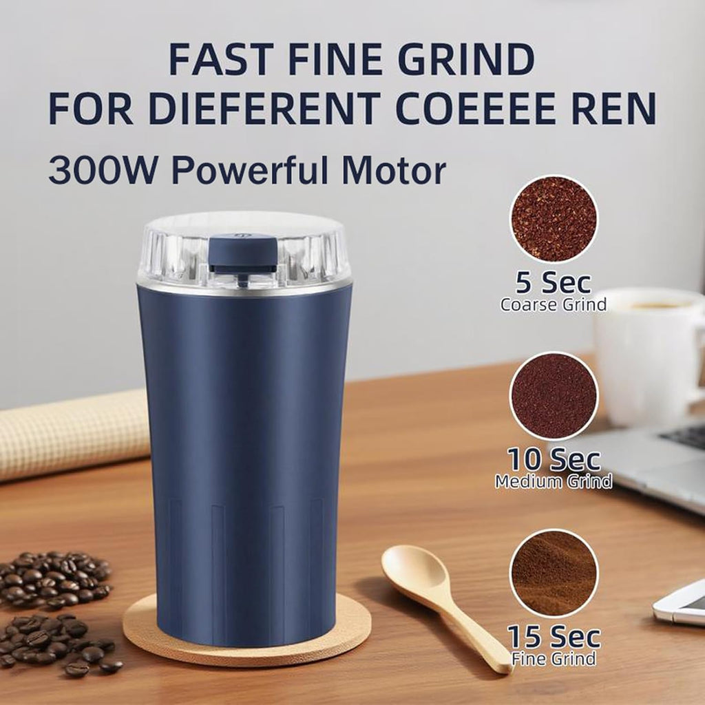 GharMix Portable Mini Mixer Grinder | Electric Coffee & Spice Grinder for Home & Office