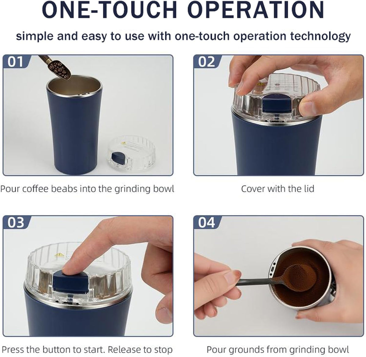 GharMix Portable Mini Mixer Grinder | Electric Coffee & Spice Grinder for Home & Office