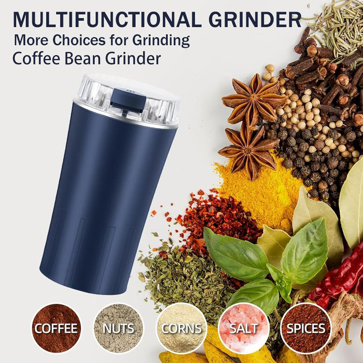 GharMix Portable Mini Mixer Grinder | Electric Coffee & Spice Grinder for Home & Office