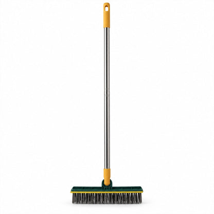 2 In 1 Floor Cleaning Brush With Water Scraper And Metal Handle For Bathroom Use