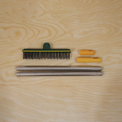 2 In 1 Floor Cleaning Brush With Water Scraper And Metal Handle For Bathroom Use
